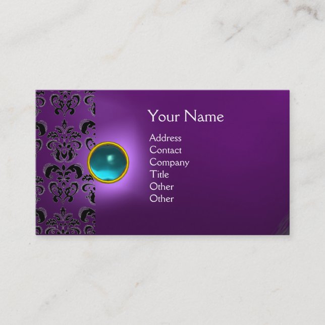 ECLIPSE DAMASK GEM  MONOGRAM BUSINESS CARD (Front)