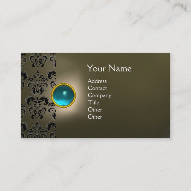 ECLIPSE DAMASK GEM  MONOGRAM BUSINESS CARD (Front)