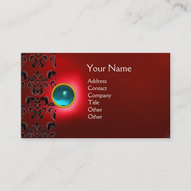ECLIPSE DAMASK GEM  MONOGRAM BUSINESS CARD (Front)