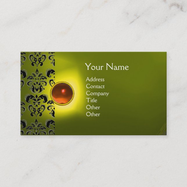 ECLIPSE DAMASK GEM  MONOGRAM BUSINESS CARD (Front)