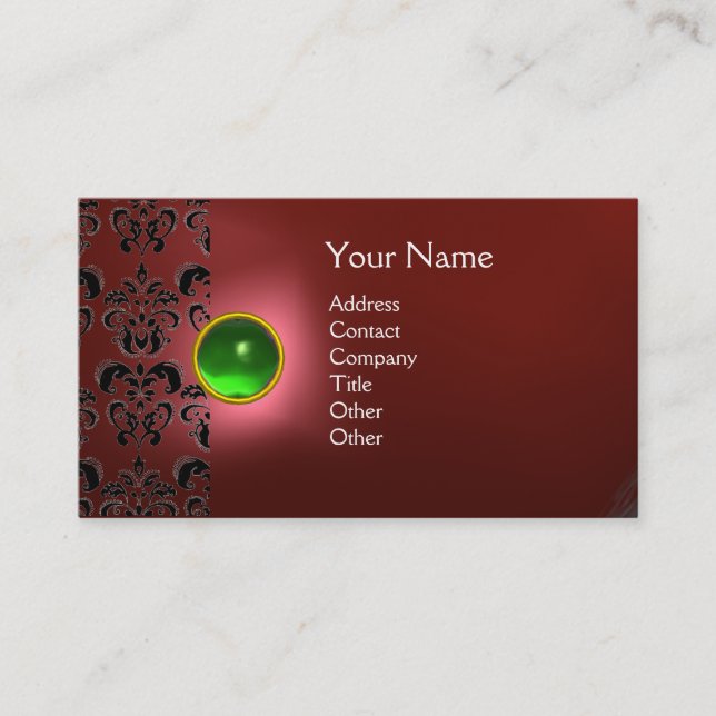 ECLIPSE DAMASK GEM  MONOGRAM BUSINESS CARD (Front)