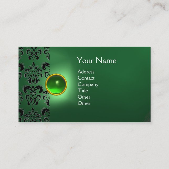 ECLIPSE DAMASK GEM  MONOGRAM BUSINESS CARD (Front)