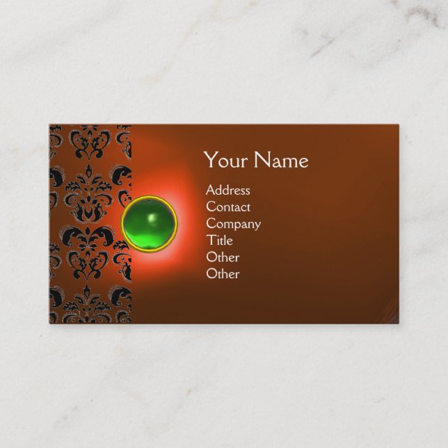 ECLIPSE DAMASK GEM  MONOGRAM BUSINESS CARD (Front)