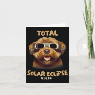 Eclipse Dog Wearing Solar Eclipse Gles  Card