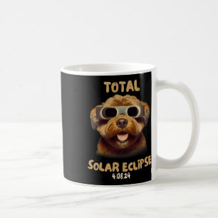 Eclipse Dog Wearing Solar Eclipse Gles Coffee Mug
