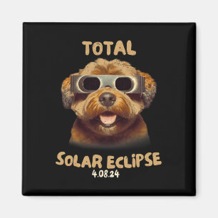 Eclipse Dog Wearing Solar Eclipse Gles Magnet