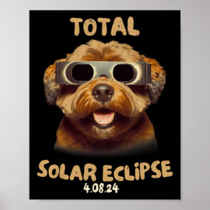 Eclipse Dog Wearing Solar Eclipse Gles  Poster