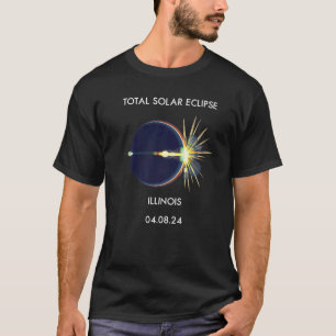 Eclipse Flare 04 08 24 Total Solar Eclipse Illinoi T-Shirt