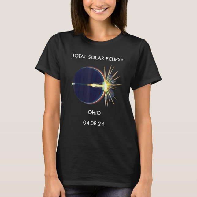 Eclipse Flare 04 08 24 Total Solar Eclipse Ohio 20 T-Shirt (Front)