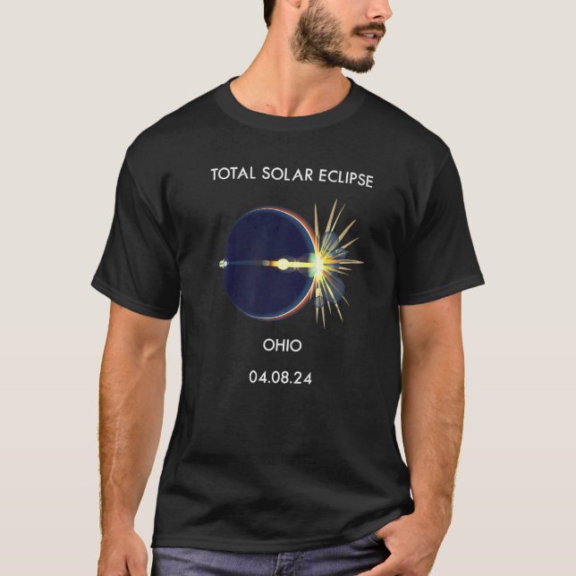 Eclipse Flare 04.08.24 Total Solar Eclipse Ohio 20 T-Shirt (Front)