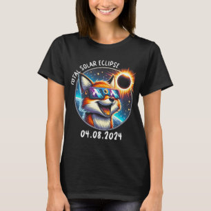 Eclipse Fox Wearing Gles Pet April 8 2024 T-Shirt