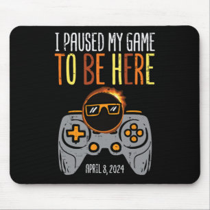Eclipse Gamer Paused My Game April 8 Men Boys Kids Mouse Pad