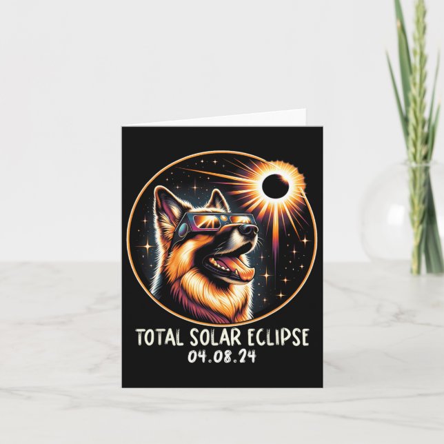 Eclipse German Shepherd Wearing Gles April 8 2024  Card (Front)