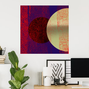 Éclipse lunaire - abstrait poster