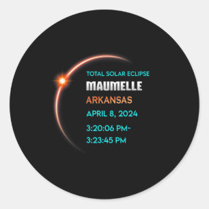 Eclipse Maumelle Arkansas Total Solar Eclipse 2024 Classic Round Sticker