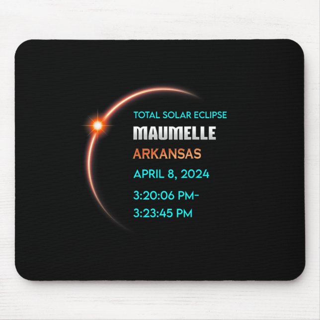 Eclipse Maumelle Arkansas Total Solar Eclipse 2024 Mouse Pad (Front)