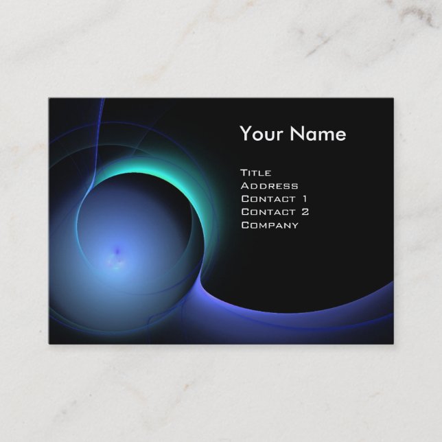 ECLIPSE MONOGRAM Vibrant black blue Business Card (Front)