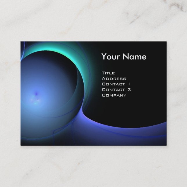 ECLIPSE MONOGRAM Vibrant black blue Business Card (Front)