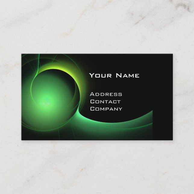 ECLIPSE MONOGRAM Vibrant black green Business Card (Front)
