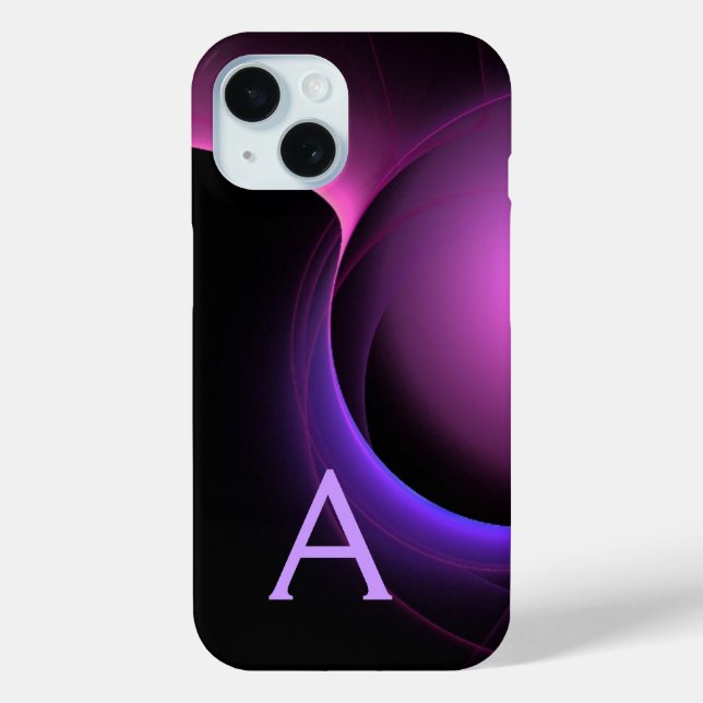 ECLIPSE MONOGRAM Vibrant black purple Case-Mate iPhone Case (Back)