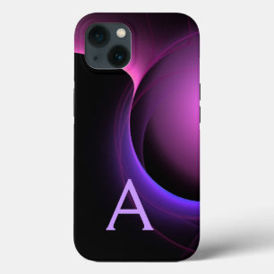 ECLIPSE MONOGRAM Vibrant black purple iPhone Case