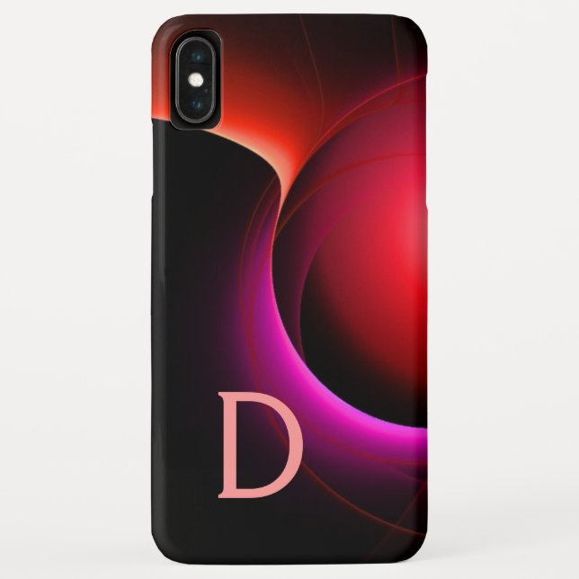 ECLIPSE MONOGRAM Vibrant black red pink Case-Mate iPhone Case (Back)