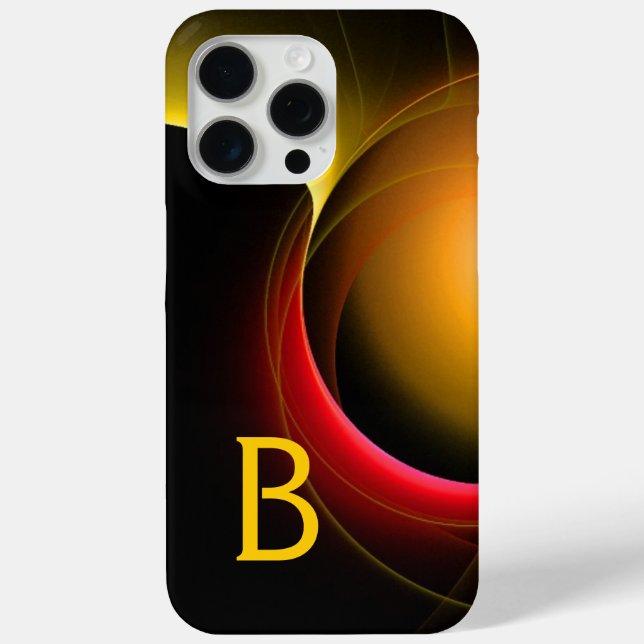 ECLIPSE MONOGRAM Vibrant Black Yellow Red Swirls Case-Mate iPhone Case (Back)