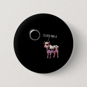 Eclipse Moo-d Funny Cow Solar Eclipse Farmer Cowbo 6 Cm Round Badge
