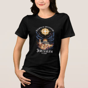 Eclipse Of The Century Aug 2,2027 Jerusalem Tri-Blend Shirt