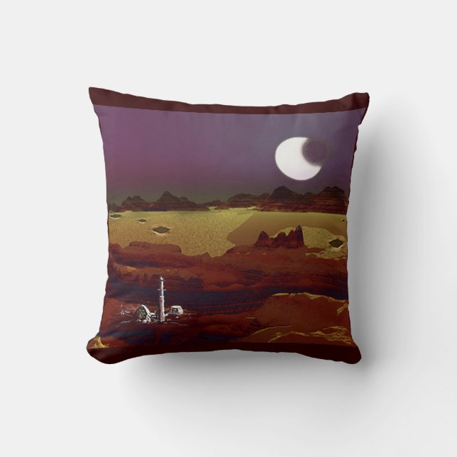 Eclipse on Red Planet Cushion (Front)