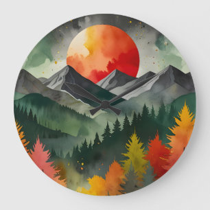 Eclipse Over the Wild Large Clock