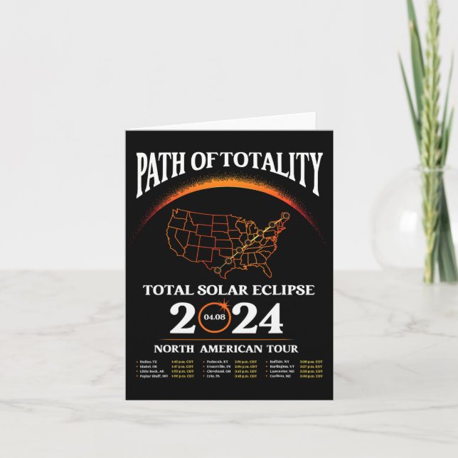 Eclipse Path Of Totality Solar Eclipse April 8 202 Card (Front)