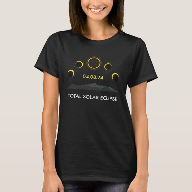 Eclipse Phases Totality Solar Eclipse April 8 2024 T-Shirt (Front)