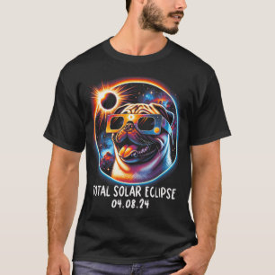 Eclipse Pug Wearing Gles Pet April 8 2024 T-Shirt