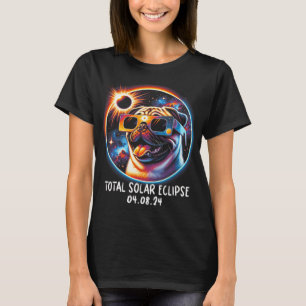 Eclipse Pug Wearing Gles Pet April 8 2024 T-Shirt
