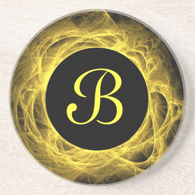 Eclipse Series-1-Yellow Fractal coaster--1 of Coaster (Front)