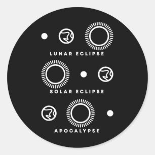 Eclipse Solar Eclipse Apocalypse Classic Round Sticker