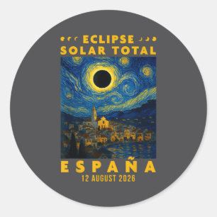 Eclipse Solar Total España 2026  Classic Round Sticker