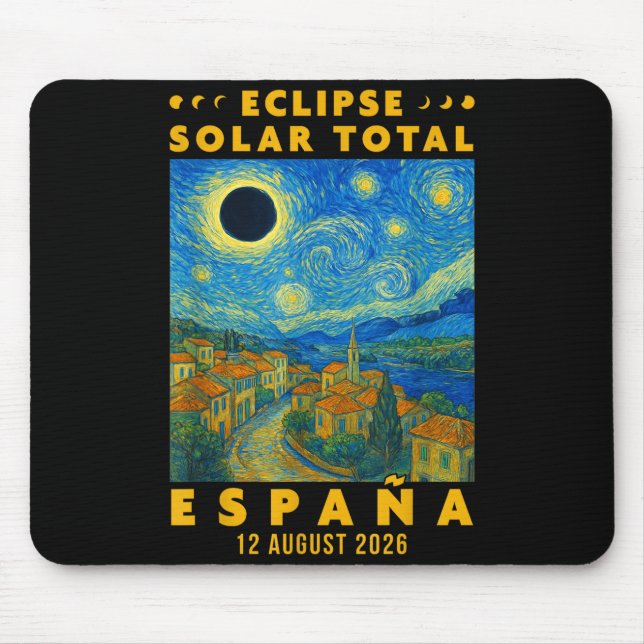 Eclipse Solar Total España 2026  Mouse Pad (Front)