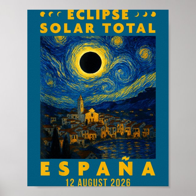 Eclipse Solar Total España 2026  Poster (Front)