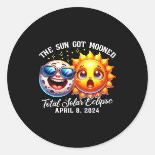 Eclipse Sun Got Mooned Solar Classic Round Sticker