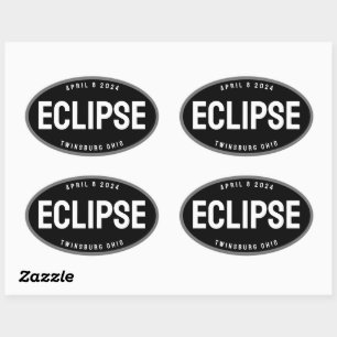 Eclipse watch destination in you town editable oval sticker