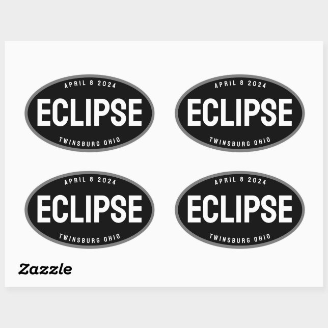 Eclipse watch destination in your town editable oval sticker (Sheet)