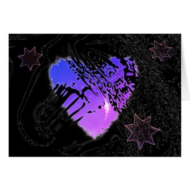 Eclipsed Heart & Stars for Valentine / Love (Front Horizontal)