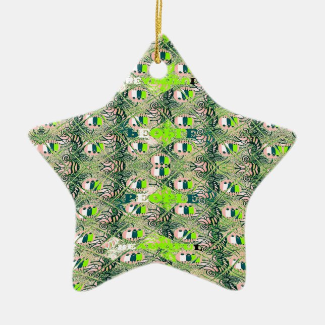 Eco Africa Motif – Nature-Inspired African Art Ceramic Ornament (Front)