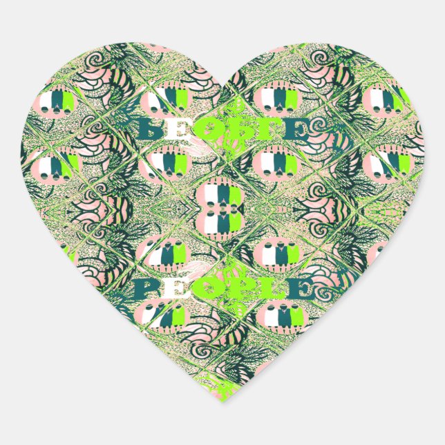 Eco Africa Motif – Nature-Inspired African Art Heart Sticker (Front)