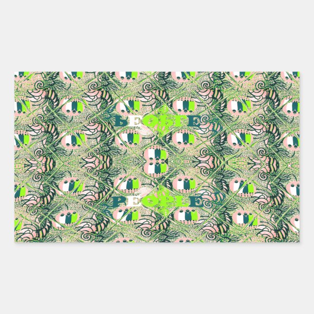 Eco Africa Motif – Nature-Inspired African Art Rectangular Sticker (Front)