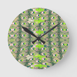 Eco Africa Motif – Nature-Inspired African Art Round Clock