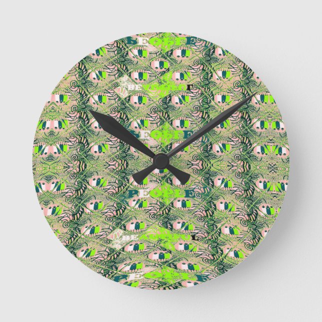 Eco Africa Motif – Nature-Inspired African Art Round Clock (Front)