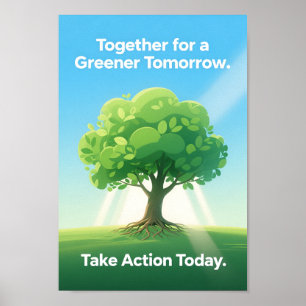 Eco Awareness Tree Illustration Green Earth Poster